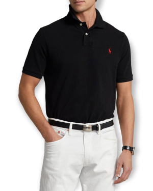 Chomba Polo de algodón oxford pique Custom fit negro