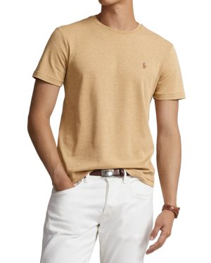 Camiseta Polo de hombre algodón logo multicolor Custom FIT Caqui