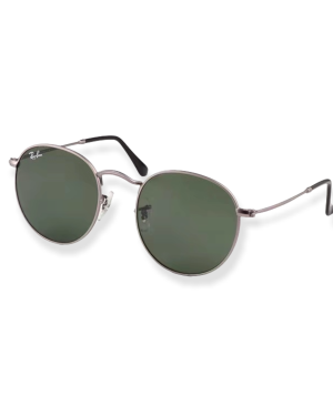 Lentes de sol Round Metal RB3447 029 50-21 Marco gris lente verde