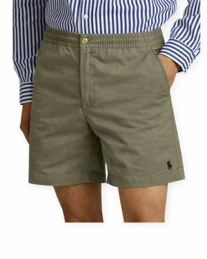 Bermuda Polo Casual Premium – Algodón con Cintura Elástica verde oliva