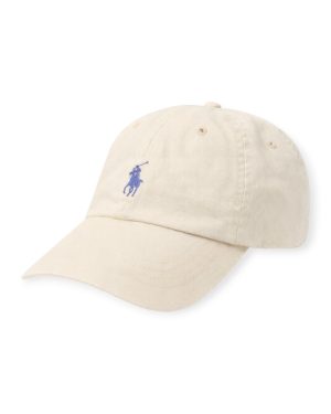 Gorra polo visera de algodón logo clásico color beige