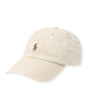Gorra polo visera de algodón logo clásico color beige