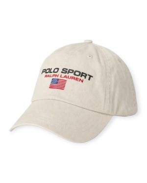 Gorra POLO Sport Heritage Bordada – Beige Ajustable