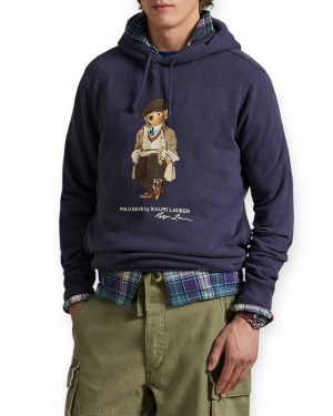 Buzo Hoodie Premium de Algodón Grueso con Interior Polar y Estampa Clásica Polo Bear